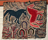 Abstract Hooked Rug -  Galloping Horses