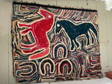 Abstract Hooked Rug -  Galloping Horses