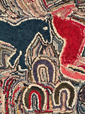 Abstract Hooked Rug -  Galloping Horses