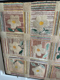 Grenfell Hooked rug  -  Large Floral and Geometric. SOLD