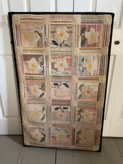 Grenfell Hooked rug  -  Large Floral and Geometric. SOLD