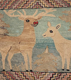 Deer and Doe Hooked Rug. SOLD