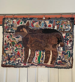 Little Brown Lamb Hooked Rug