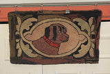 St. Bernard Dog Hooked Rug - Circa 1900. -  SOLD