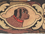 St. Bernard Dog Hooked Rug - Circa 1900. -  SOLD