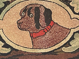 St. Bernard Dog Hooked Rug - Circa 1900. -  SOLD