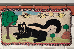 Skunk Hooked Rug