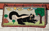 Skunk Hooked Rug