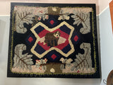 'Sad Dog' hooked rug