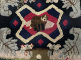 'Sad Dog' hooked rug