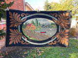 Scenic Cottage and Pond Hooked Rug