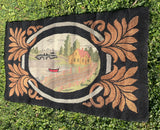 Scenic Cottage and Pond Hooked Rug