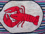 Lobster Center Motif Hooked Rug