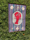 Lobster Center Motif Hooked Rug