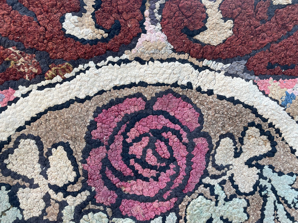 19th Century Rose Floral Hooked Rug – Carol Telfer Antiques