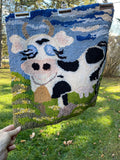 'Lucy' the Cow - Hooked rug