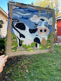 'Lucy' the Cow - Hooked rug