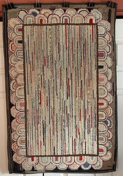 Hit and Miss Hooked Rug with creative border