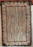 Hit and Miss Hooked Rug with creative border - Hold
