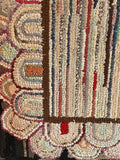 Hit and Miss Hooked Rug with creative border - Hold