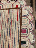 Hit and Miss Hooked Rug with creative border - Hold