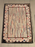 Hit and Miss Hooked Rug with creative border - Hold