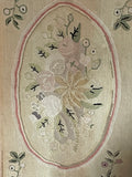 Floral hooked rug in pastel shade of colour