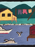 Scenic Harbour Scene -- Hooked Rug