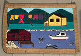 Scenic Harbour Scene -- Hooked Rug