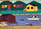 Scenic Harbour Scene -- Hooked Rug