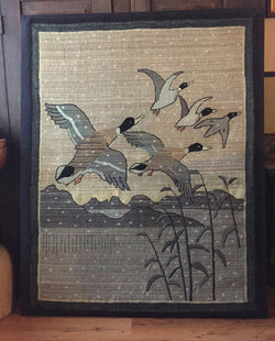 Grenfell Ducks over the Marsh - Winter Snowflakes  SOLD