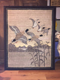 Grenfell Ducks over the Marsh - Winter Snowflakes  SOLD