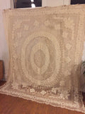 Beautiful lace work with Battenberg linen inserts -  Bed Covering