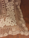 Beautiful lace work with Battenberg linen inserts -  Bed Covering