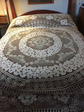 Beautiful lace work with Battenberg linen inserts -  Bed Covering