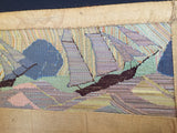 Grenfell Hooked Rug of sailing ships at sea  SOLD