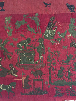 19th Century Needlepoint Tapestry of Figures and Animals