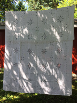 Linen Embroidered Table Cloth with 12 matching napkins