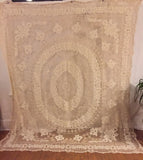 Beautiful lace work with Battenberg linen inserts -  Bed Covering