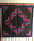 Log Cabin Amish Crib Quilt  -  early 20th Century